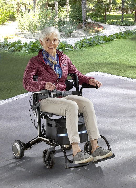 Mobilität - Elektrischer Rollstuhl/Rollator 2-in-1, in Farbe SCHWARZ Ansicht 1