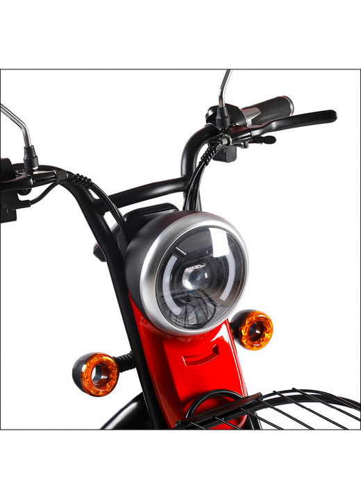 Elektromobile - 3-Rad Elektromobil im Stil eines Kompaktrollers, in Farbe ROT Ansicht 5