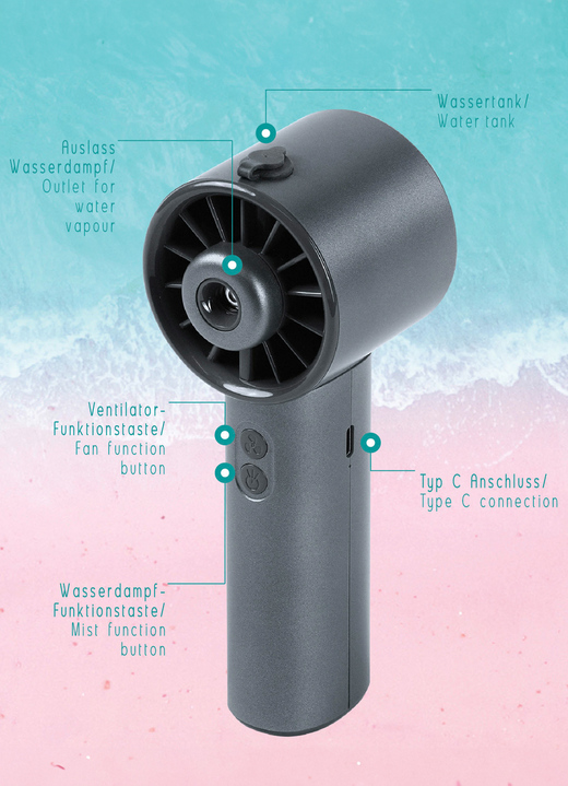 Wohlbefinden - Wasserventilator Lady Air Cooler , in Farbe ANTHRAZIT Ansicht 1