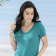 Strandkleider - Laurina Shirt mit V-Ausschnitt, in Größe 036 bis 054, in Farbe ROYALBLAU – Farbe PETROL – Ansicht 1