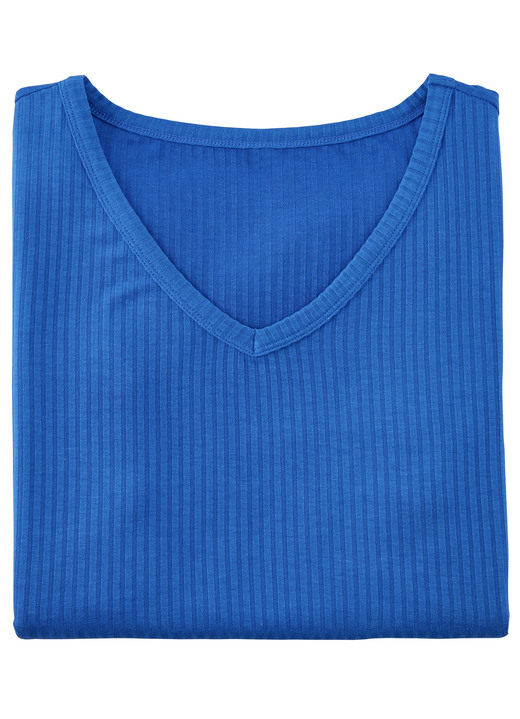 Strandkleider - Laurina Shirt mit V-Ausschnitt, in Größe 036 bis 054, in Farbe ROYALBLAU Ansicht 2