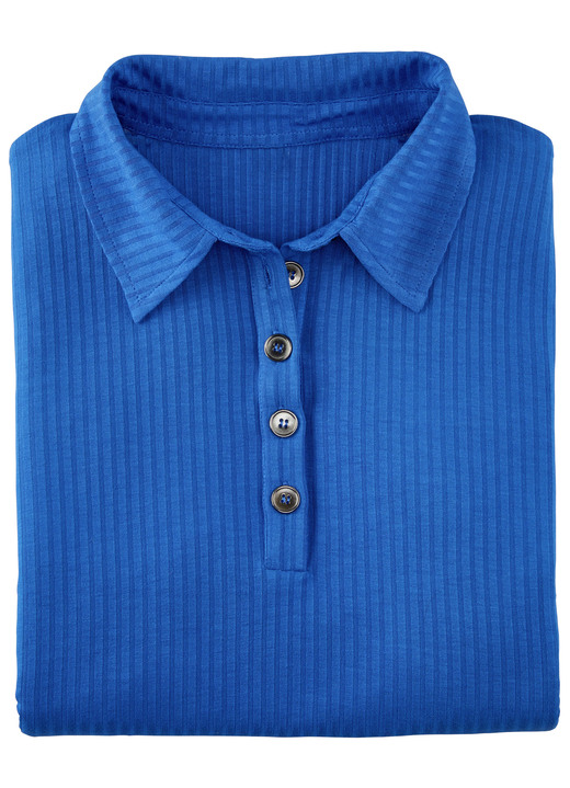 Strandkleider - Laurina Poloshirt mit Knopfleiste, in Größe 036 bis 054, in Farbe PETROL Ansicht 5