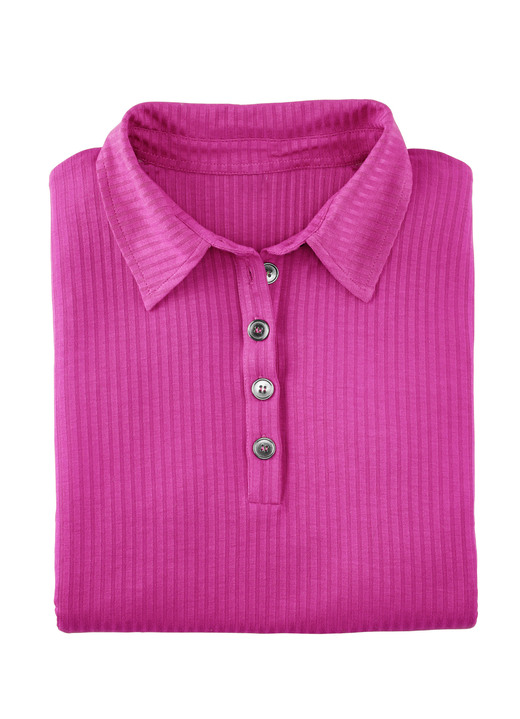 Strandkleider - Laurina Poloshirt mit Knopfleiste, in Größe 036 bis 054, in Farbe PETROL Ansicht 7