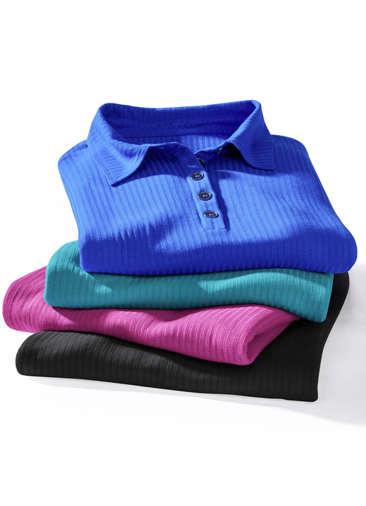Strandkleider - Laurina Poloshirt mit Knopfleiste, in Größe 036 bis 054, in Farbe ROYALBLAU Ansicht 5