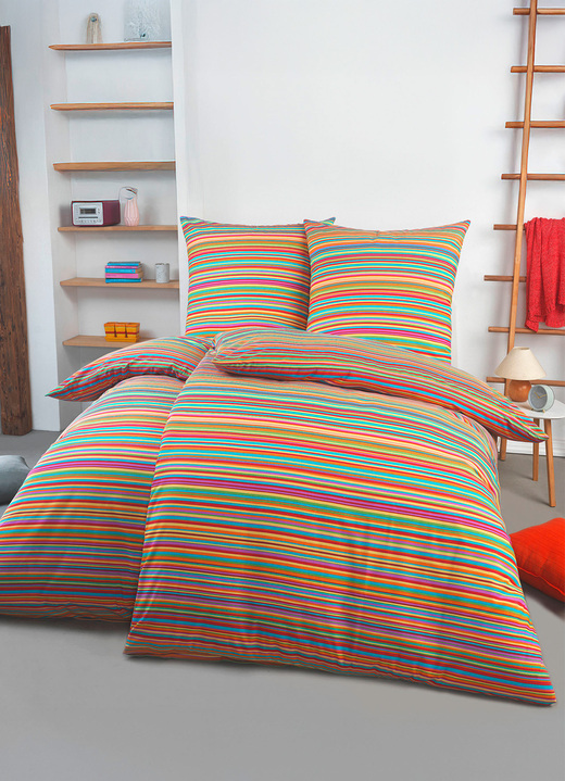 Bettwäschegarnituren - Beidseitig bedruckte Bettwäsche-Garnitur, in Größe 111 (40/80 cm + 135/200 cm) bis 412 (4-teiliges Sparset, 2x 80/80 cm + 2x 135/200 cm), in Farbe MULTICOLOR
