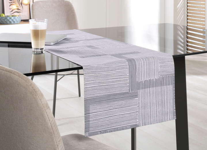 Tischdecken - Tischdecke mit Fleckschutz-Ausrüstung, in Größe 105 (Läufer, 40/140 cm) bis 160 (Tischdecke rund, ø 140 cm), in Farbe SILBER Ansicht 1