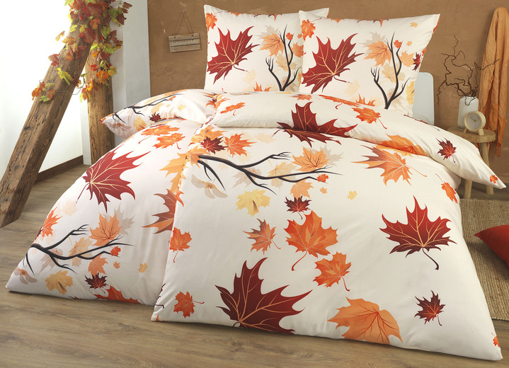 Wohnen - Bettwäsche-Garnitur, in Größe 112 (80/80 + 135/200 cm) bis 115 (80/80 + 155/220 cm), in Farbe ORANGE-ROT Ansicht 2