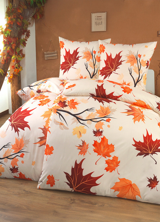 Wohnen - Bettwäsche-Garnitur, in Größe 112 (80/80 + 135/200 cm) bis 115 (80/80 + 155/220 cm), in Farbe ORANGE-ROT Ansicht 1