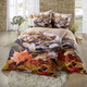 Bettwäschegarnituren - Bettwäsche-Garnitur mit Kätzchen im Herbstlaub-Motiv, in Farbe MULTICOLOR