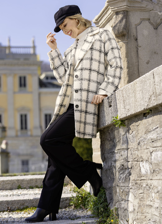 Wollmäntel - Kurzmantel von laurakent, in Größe 036 bis 052, in Farbe ECRU-SCHWARZ Ansicht 3