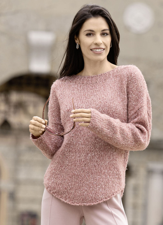 Langarm - Pullover aus Melangegarn Langarm - Pullover aus Melangegarn, in Größe L(44/46) bis XS(32/34), in Farbe HUMMER MELIERT