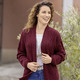 Strickjacken - Strickjacke mit Perlfangakzenten, in Größe L(44/46) bis XXL(52/54), in Farbe BORDEAUX – Farbe BORDEAUX – Ansicht 1