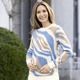 Langarm - Pullover in Jacquard-Dessin – Farbe ECRU-HELLBLAU-CAMEL – Ansicht 3 Langarm - Pullover in Jacquard-Dessin, in Größe 036 bis 052, in Farbe ECRU-HELLBLAU-CAMEL – Farbe ECRU-HELLBLAU-CAMEL – Ansicht 3