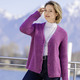Strickjacken - Strickjacke in superflauschigem Grobstrick, in Größe L(44/46) bis XXL(52/54), in Farbe BEERE MELIERT – Farbe BEERE MELIERT – Ansicht 1