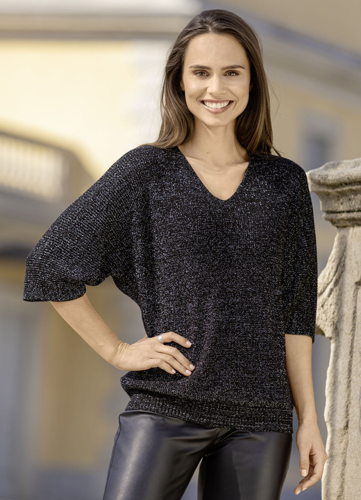 Pullover - Pullover in sehr weicher Qualität, in Größe L(44/46) bis XXL(52/54), in Farbe SCHWARZ Ansicht 4