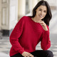 Langarm - Pullover mit Strukturmuster – Farbe ROT – Ansicht 2 Langarm - Pullover mit Strukturmuster, in Größe 036 bis 052, in Farbe ROT – Farbe ROT – Ansicht 2