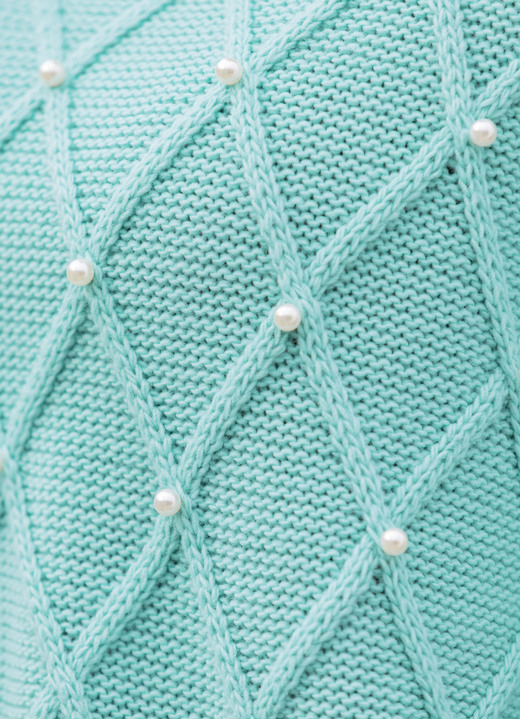 Pullover & Strickmode - Pullover mit Perlenzier, in Größe L(44/46) bis XXL(52/54), in Farbe MINT Ansicht 2