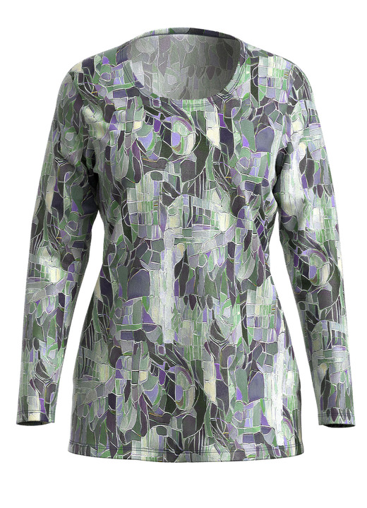 Pullover & Strickmode - Pullover in Feinstrick Ansicht 3 Pullover & Strickmode - Pullover in Feinstrick, in Größe 036 bis 052, in Farbe GRÜN-LILA-MULTICOLOR Ansicht 3