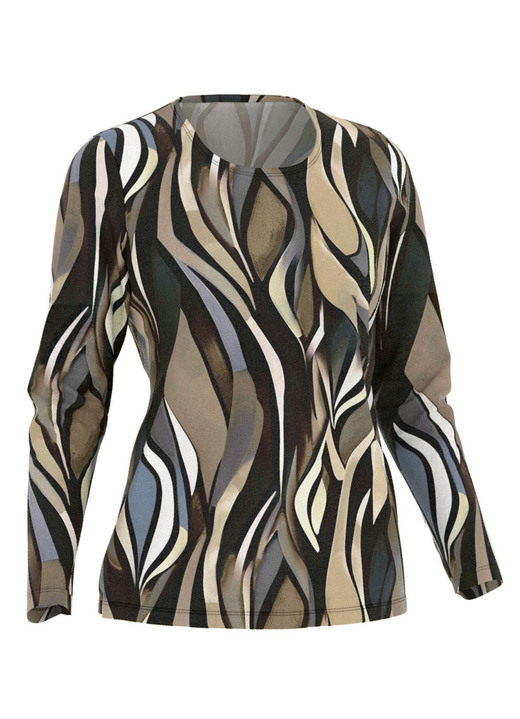 Pullover & Strickmode - Pullover in Feinstrick, in Größe L(44/46) bis XXL(52/54), in Farbe SCHWARZ-SAND-MULTICOLOR Ansicht 3