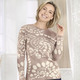 Pullover & Strickmode - Pullover in Jacquard-Dessin, in Größe 036 bis 052, in Farbe TAUPE-WOLLWEISS – Farbe TAUPE-WOLLWEISS – Ansicht 2