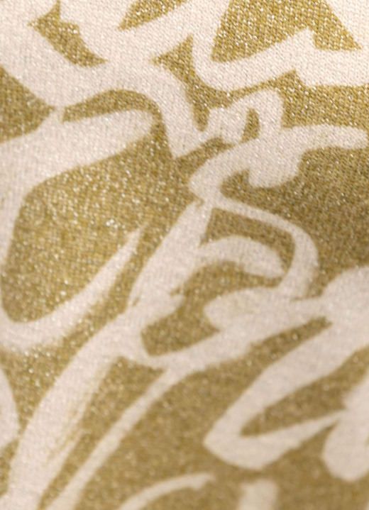 Langarm - Pullover in Feinstrick mit Glitzer, in Größe 036 bis 052, in Farbe SENF-BEIGE Ansicht 2