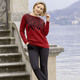 Pullover - Pullover mit edler Strasszier, in Größe 038 bis 054, in Farbe ROT-SCHWARZ – Farbe ROT-SCHWARZ – Ansicht 4