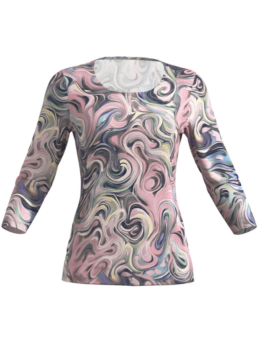 Pullover & Strickmode - Pullover in Feinstrick, in Größe L(44/46) bis XS(32/34), in Farbe ROSA-SCHWARZ-MULTICOLOR Ansicht 3