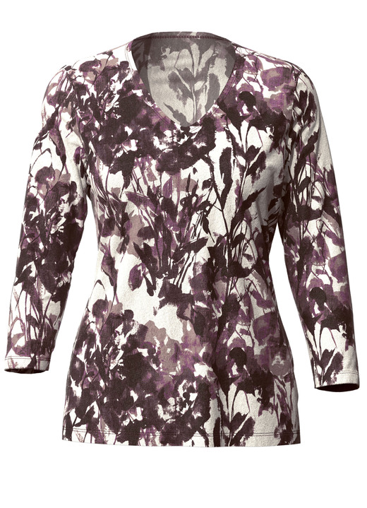 Pullover & Strickmode - Pullover in Feinstrick, in Größe 036 bis 052, in Farbe ECRU-BORDEAUX Ansicht 2