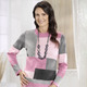 Langarm - Pullover mit Intarsien – Farbe ROSÉ-GRAU MELIERT-ANTHRAZIT – Ansicht 1 Langarm - Pullover mit Intarsien, in Größe 036 bis 052, in Farbe ROSÉ-GRAU MELIERT-ANTHRAZIT – Farbe ROSÉ-GRAU MELIERT-ANTHRAZIT – Ansicht 1