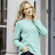 Pullover - Pullover mit Strukturmix, in Größe 038 bis 054, in Farbe BLEU