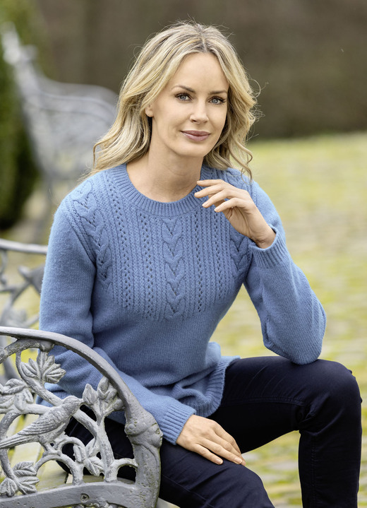 Pullover - Pullover mit Strukturmix, in Größe 038 bis 054, in Farbe BLEU Ansicht 1
