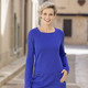 Langarm - Sweatshirt mit Karreéausschnitt, in Größe 040 bis 056, in Farbe ROYALBLAU – Farbe ROYALBLAU – Ansicht 2