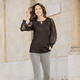 Shirts - Shirt mit langen Chiffonärmeln – Farbe SCHWARZ – Ansicht 2 Shirts - Shirt mit langen Chiffonärmeln, in Größe 036 bis 054, in Farbe MARINE – Farbe SCHWARZ – Ansicht 2