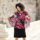 Langarm - Kleid in angesagter Two-in-One-Optik – Farbe SCHWARZ-ROT-BORDEAUX-BUNT – Ansicht 1 Langarm - Kleid in angesagter Two-in-One-Optik, in Größe 036 bis 052, in Farbe SCHWARZ-ROT-BORDEAUX-BUNT – Farbe SCHWARZ-ROT-BORDEAUX-BUNT – Ansicht 1