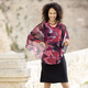 Langarm - Kleid in angesagter Two-in-One-Optik – Farbe SCHWARZ-ROT-BORDEAUX-BUNT – Ansicht 2 Langarm - Kleid in angesagter Two-in-One-Optik, in Größe 036 bis 052, in Farbe SCHWARZ-ROT-BORDEAUX-BUNT – Farbe SCHWARZ-ROT-BORDEAUX-BUNT – Ansicht 2