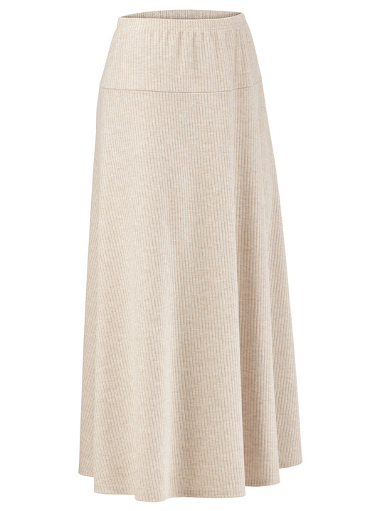 Uni - Rock in bequemer Schlupfform, in Größe 018 bis 054, in Farbe BEIGE MELIERT Ansicht 2