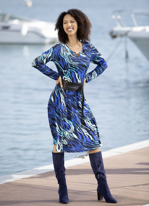 Langarm - Kleid in Schlupfform Langarm - Kleid in Schlupfform, in Größe 036 bis 052, in Farbe ROYALBLAU-MINT-SCHWARZ-BUNT