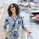 Tuniken - Shirt-Tunika mit Zierknopfleiste – Farbe TÜRKIS-MARINE-CAMEL-BUNT – Ansicht 2 Tuniken - Shirt-Tunika mit Zierknopfleiste, in Größe 036 bis 054, in Farbe TÜRKIS-MARINE-CAMEL-BUNT – Farbe TÜRKIS-MARINE-CAMEL-BUNT – Ansicht 2
