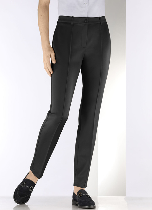 Hosen mit Knopf- und Reißverschluss - Edle schimmernde Hose Ansicht 3 Hosen mit Knopf- und Reißverschluss - Edle schimmernde Hose, in Größe 018 bis 052, in Farbe SCHWARZ Ansicht 3