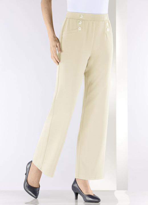 Hosen in Schlupfform - Hose mit dekorativen Zierknöpfen, in Größe 019 bis 054, in Farbe PFLAUME Ansicht 18