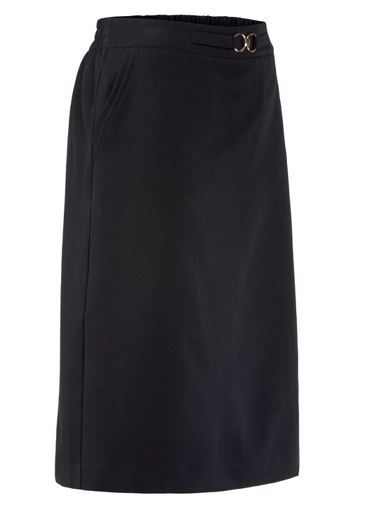 Uni - Rock in schmaler Schnittführung, in Größe 036 bis 054, in Farbe SCHWARZ Ansicht 2