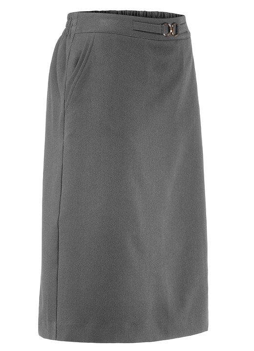 Uni - Rock in schmaler Schnittführung, in Größe 036 bis 054, in Farbe SCHWARZ Ansicht 5