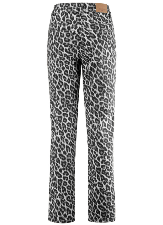 Hosen mit Knopf- und Reißverschluss - Hose in angesagter Leo-Dessinierung, in Größe 017 bis 050, in Farbe BEIGE-SCHWARZ-BRAUN Ansicht 6