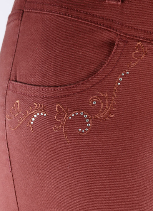Hosen in Schlupfform - Hose mit funkelnden Glitzersteinchen Ansicht 8 Hosen in Schlupfform - Hose mit funkelnden Glitzersteinchen, in Größe 018 bis 052, in Farbe JEANSBLAU Ansicht 8