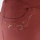 Hosen in Schlupfform - Hose mit funkelnden Glitzersteinchen – Farbe ZIEGELROT – Ansicht 4 Hosen in Schlupfform - Hose mit funkelnden Glitzersteinchen, in Größe 018 bis 052, in Farbe JEANSBLAU – Farbe ZIEGELROT – Ansicht 4
