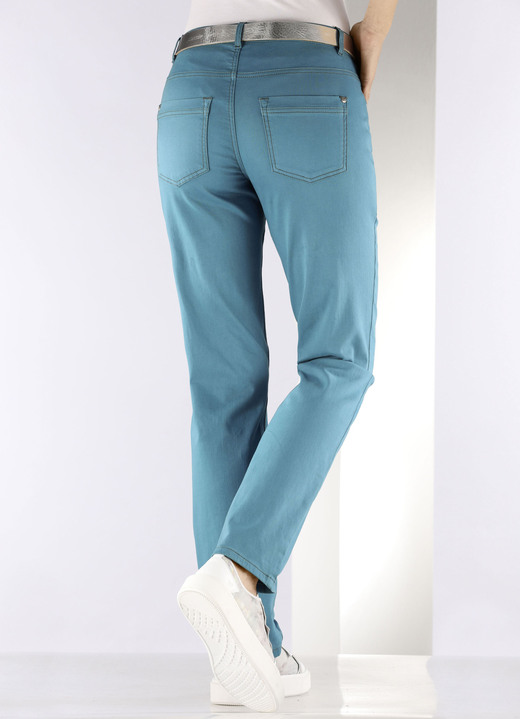 Hosen mit Knopf- und Reißverschluss - Softe Hose in 5-Pocket-Form, in Größe 017 bis 050, in Farbe BORDEAUX Ansicht 9