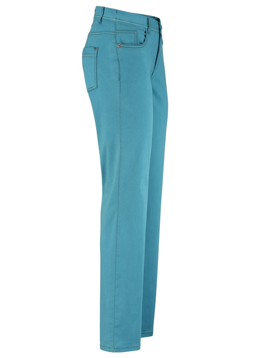 Damen - Softe Hose in 5-Pocket-Form, in Größe 017 bis 050, in Farbe PETROL Ansicht 1