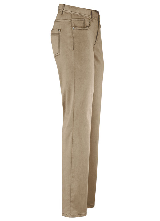 Hosen mit Knopf- und Reißverschluss - Softe Hose in 5-Pocket-Form, in Größe 017 bis 050, in Farbe BORDEAUX Ansicht 14