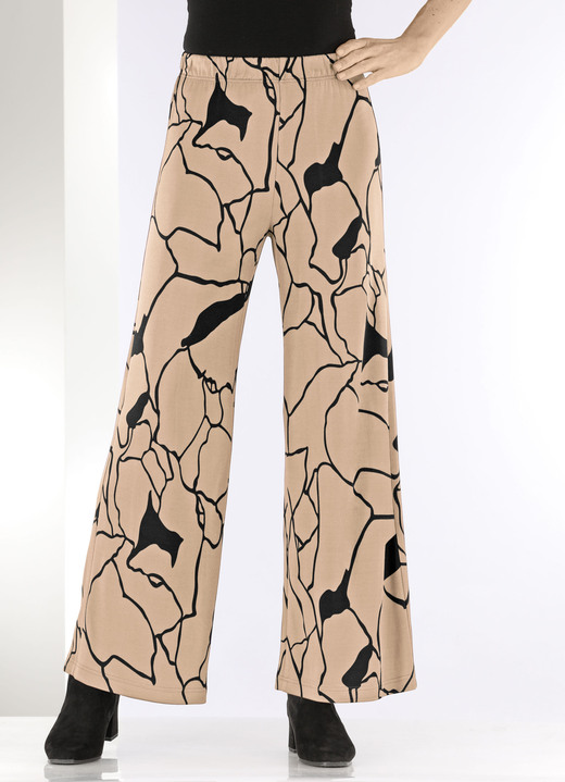 Hosen in Schlupfform - Hose in bequemer Weite, in Größe 018 bis 052, in Farbe SAND-SCHWARZ Ansicht 3