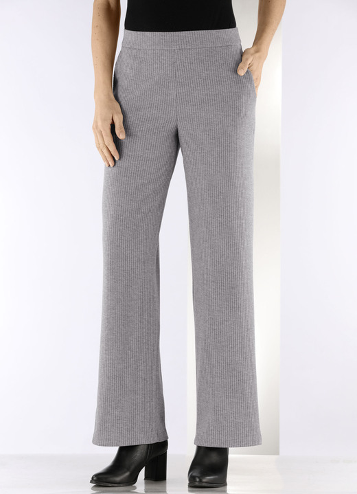 Hosen in Schlupfform - Hose in Palazzo-Form, in Größe 018 bis 054, in Farbe GRAU MELIERT Ansicht 3
